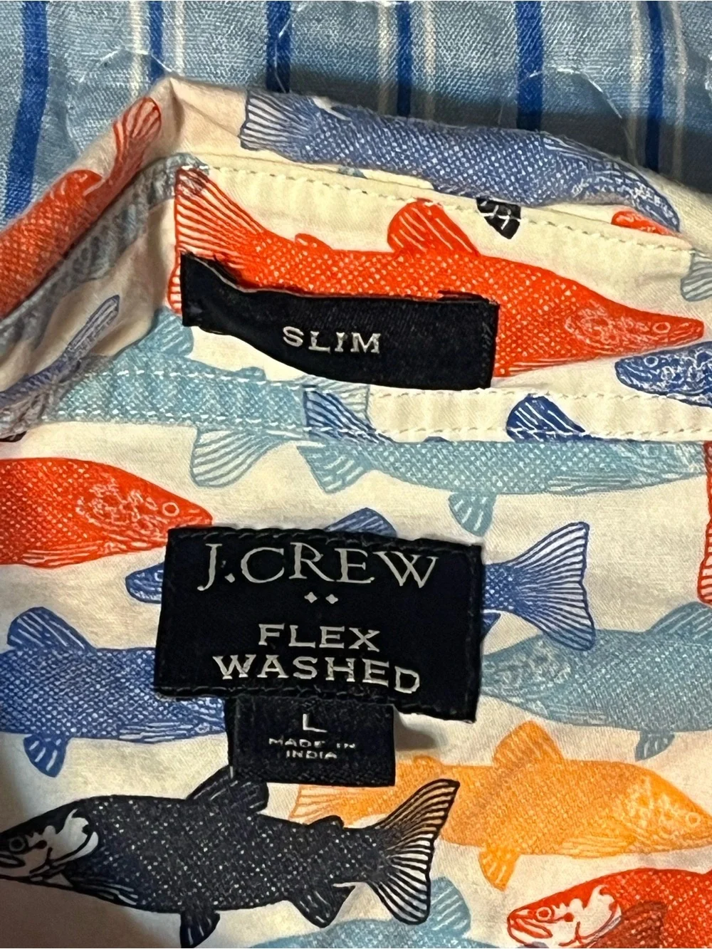 J Crew Flex Washed Slim Fit Mens Large Button Down Shirt